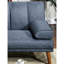 Polyfibre bleu marine dans le salon: pieds en bois massif, contreplaqué, dossier rembourré Mobilier pour la maison: coussin, confortable-554896587