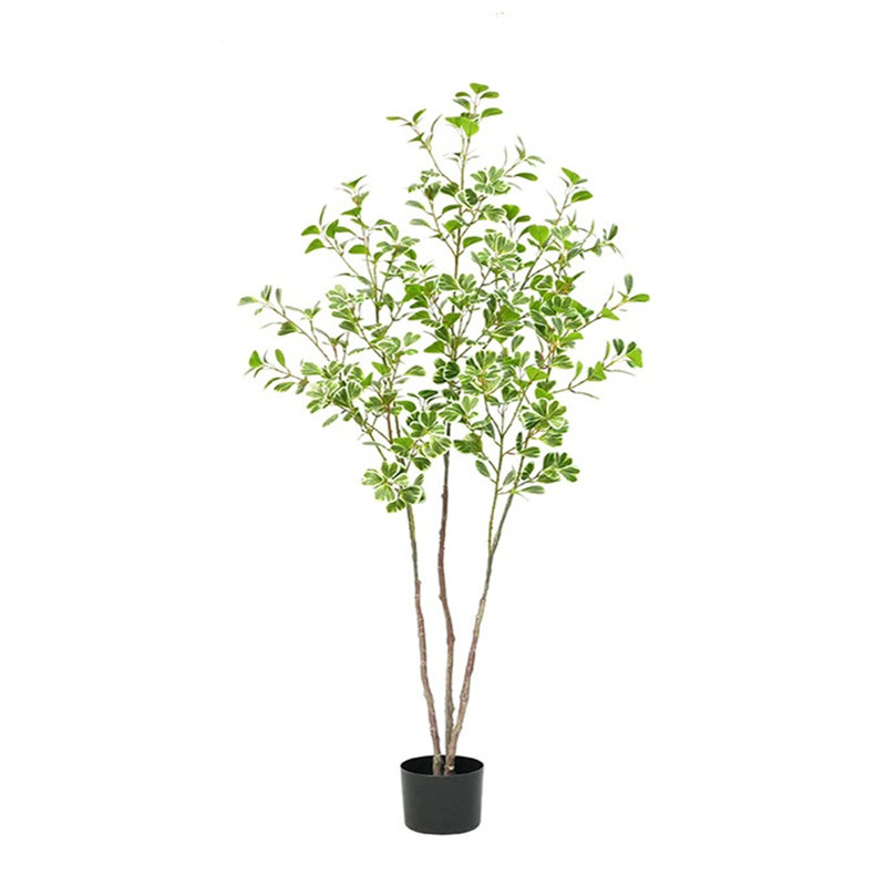 Artificial Ficus Tree, Large Simulated Ficus Tree With Smooth And Shiny Leaves, 35.43" H x 7.87" W x 7.87" D