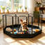 Ensemble de niche pour chien, métal, filet 1 ensemble brun clair intérieur et extérieur durable