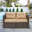 54'' Wide Wicker Loveseat with Cushions-449664861-449664860