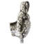 CHARLOTTE KNOB DECORATED WITH CLEAR SWAROVSKI CRYSTALS IN BURNISHED SILVER PLATE