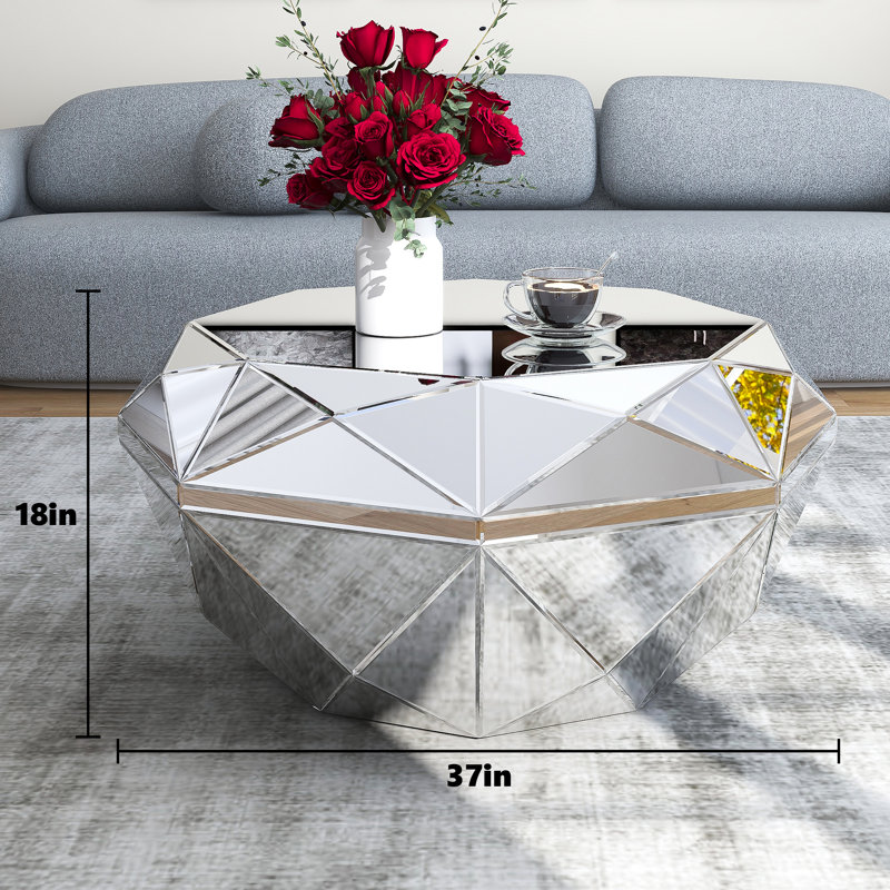 Hasbrouck Solid Mirrored Coffee Table