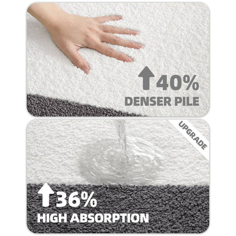 Tapis de bain avec envers antidérapant, Simple - L 30 po x l 17 po, Gris foncé