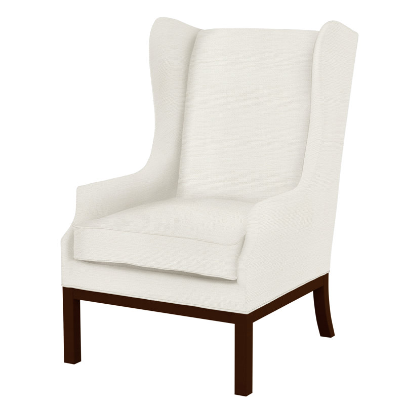 Barley Wingback Chair, F1458-Ivory, French Roast, Yes