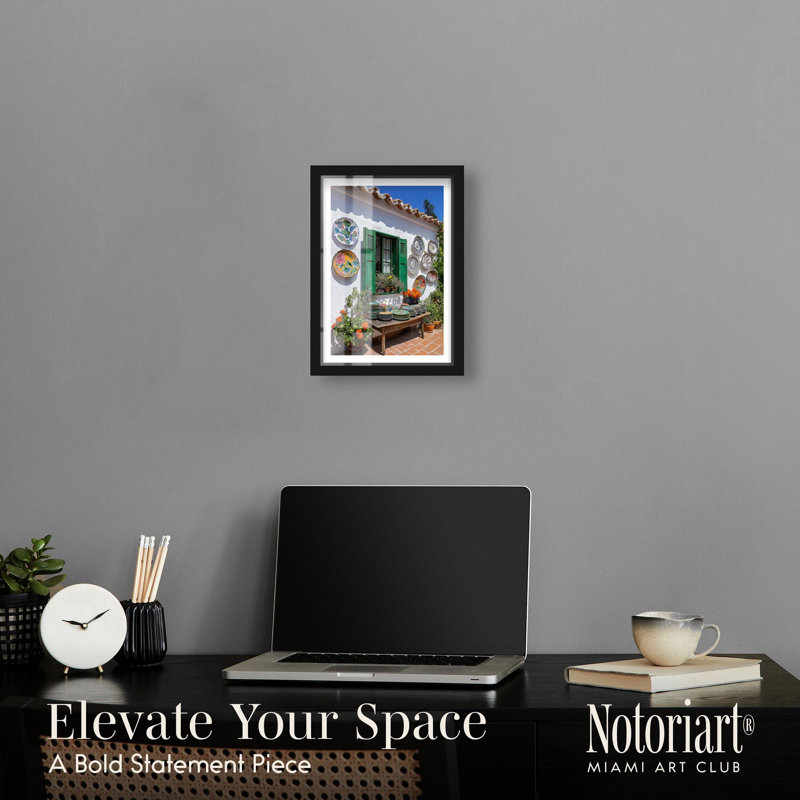 Céramique colorée à la lumière du soleil, boîte-cadre, impressions d'art de voyage par Notoriart, cadre noir, 11 x 16, Noir
