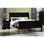 Table de chevet à deux tiroirs en bois massif - Noir, style avec lignes élégantes en noir pour la décoration de la chambre à coucher-404041409