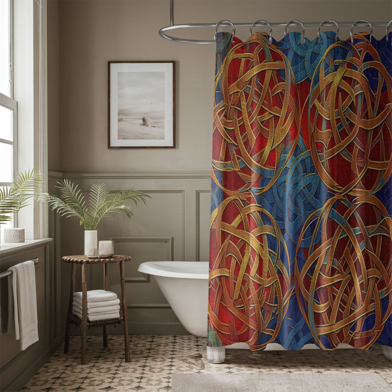 Rideau de douche standard 1 pièce Damlen Bold Abstractions, H 74 po x l 71 po