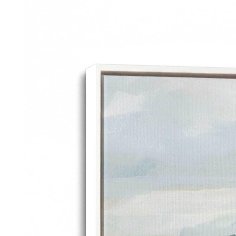 Ensemble de 2 toiles tendres bord de mer, cadre noir, 32 po x 48 po, Cadre flottant en chrome poli