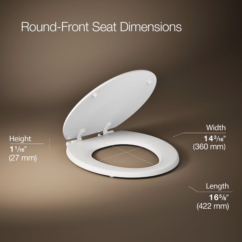 Ridgewood® Toilet Seat, Round, White