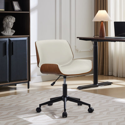 Temme Faux Leather Mid-Century Office Chair