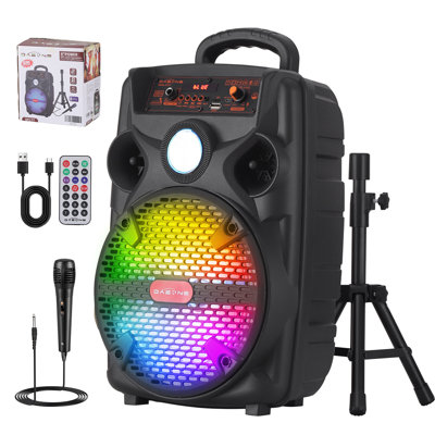 Portable 1100W Bluetooth Party Speaker 8" Subwoofer With Stand Sound System Remote