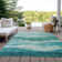 Lizabeta Machine-Washable Indoor/Outdoor Teal Rug