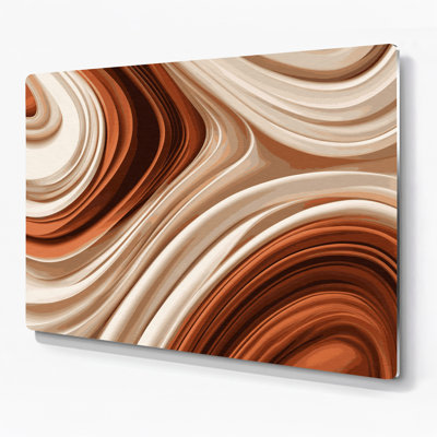 Gradient Abstract 53 Beige Metal Wall Art