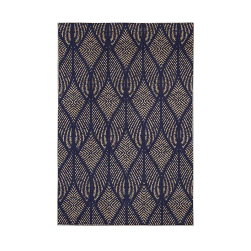 Soft Hall Carpet 2.6 x 4.9 Feet | 100% Polyester, 0.04 in Pile Height | Antibacterial, Non-Slip Underside | Woven with 3D Digital Printing | Machine Washable | Durable & Stylish for Entryways & Living Rooms