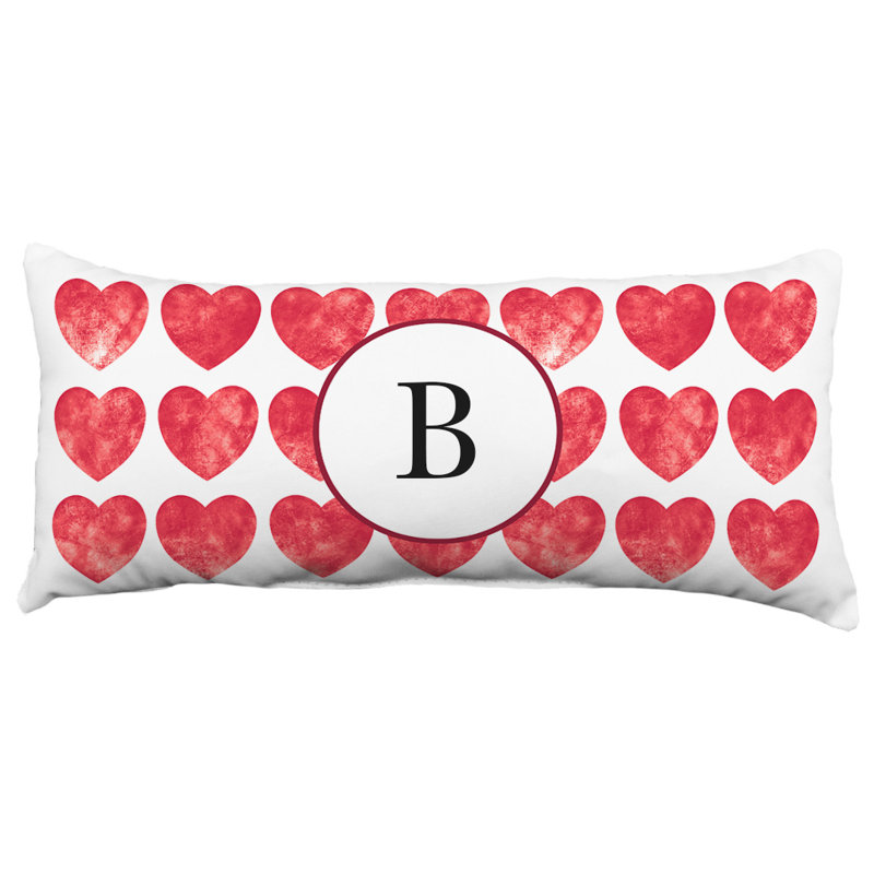 Housse et insert de coussin à double face en forme de cœur monogramme, B