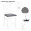 Ensemble de table de salle à manger 5 pièces à hauteur de comptoir avec 4 chaises, ensemble de table à manger en bois classique pour 4 personnes, ensemble de table à manger moderne et simple pour 4 personnes pour petite place, cuisine, salle à manger, gris et blanc