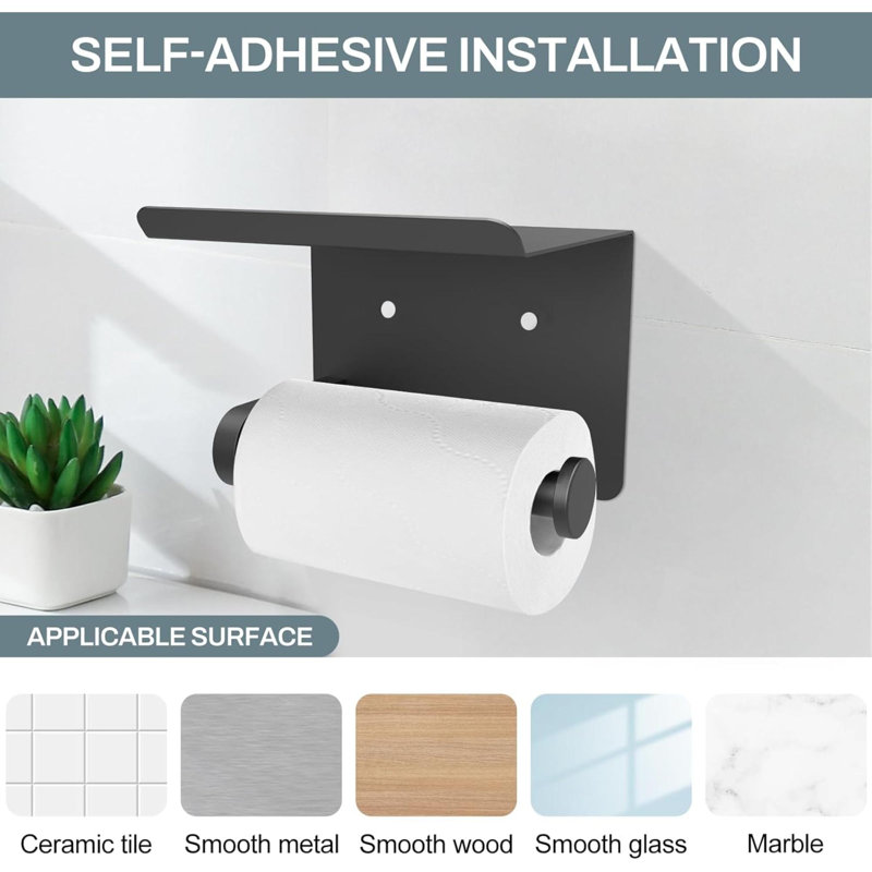 Porte-papier hygiénique avec tablette adhésive ou vis Porte-papier hygiénique pour porte-papier hygiénique