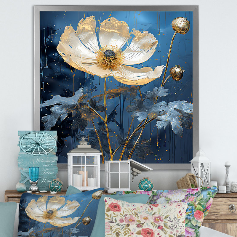 Ranunculus, fleurs sur toile, H 36 po x l 36 po x P 1,5 po, Cadre simple argenté