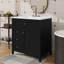 30-Inch Independent Bathroom Vanity With Sink, 3 Left-Side Drawers, Right Cabinet With Adjustable Shelves-60042415