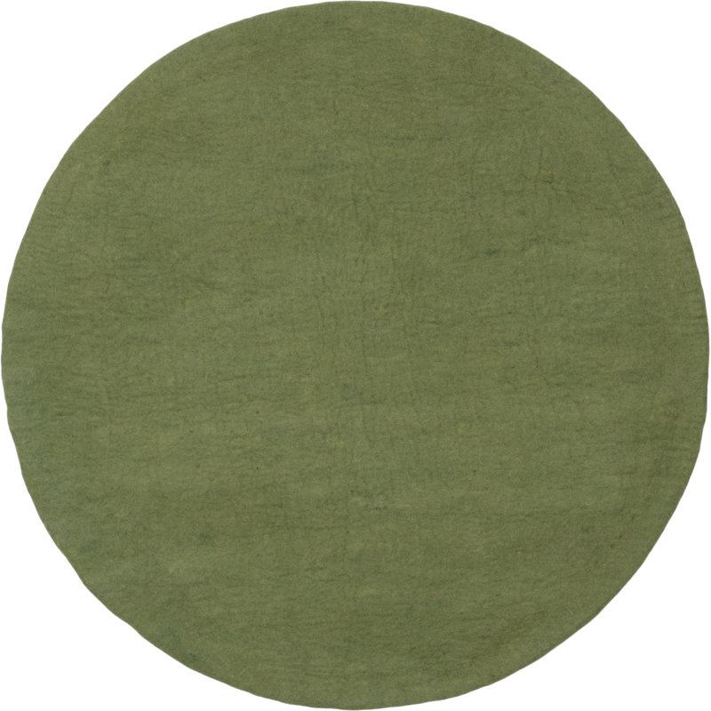 Round Solid Colour Wool Hand Woven Shag Area Rug, Round 70cm