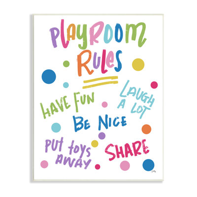 List of Playroom Rules Playful Polka Dot Motif par Elizabeth Medley - Art textuel