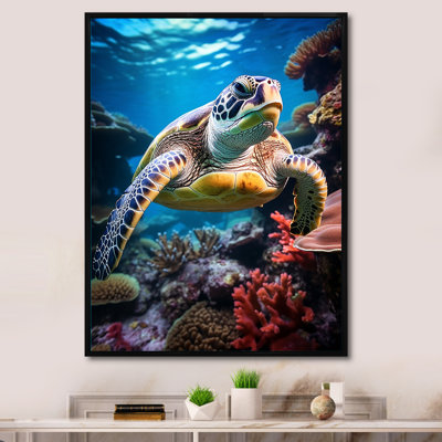 " Green Blue Marine Animals Turtle Encounter I "