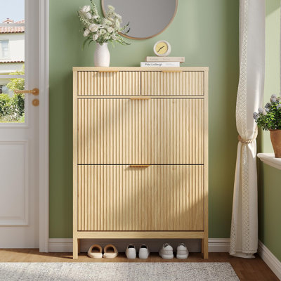 Shoe Storage Cabinet With 2 Flip Drawers