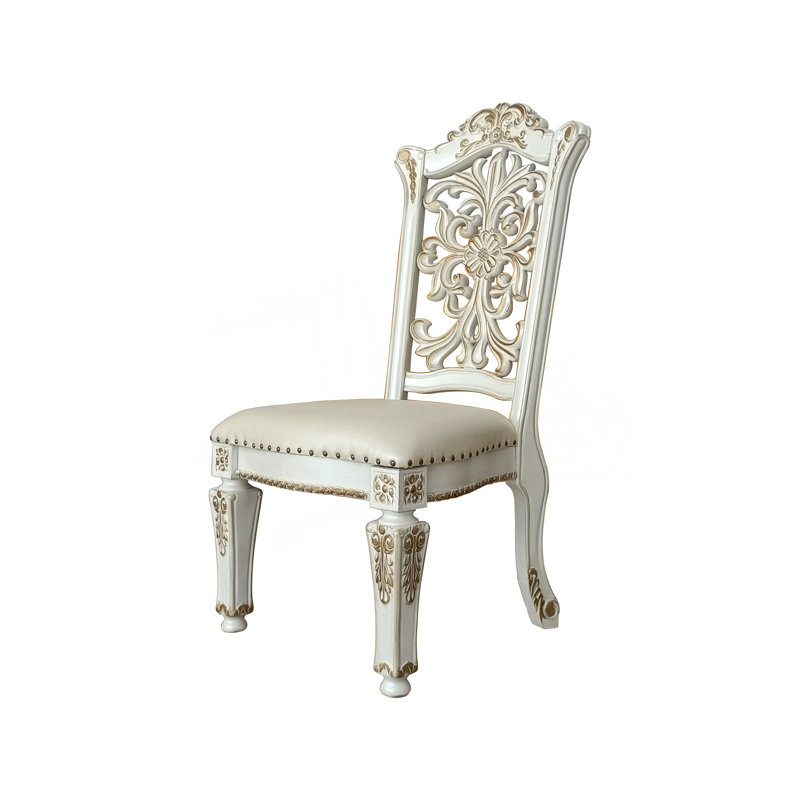 Ensemble de 2 chaises de cuisine et chaises d'appoint avec garniture cloutée