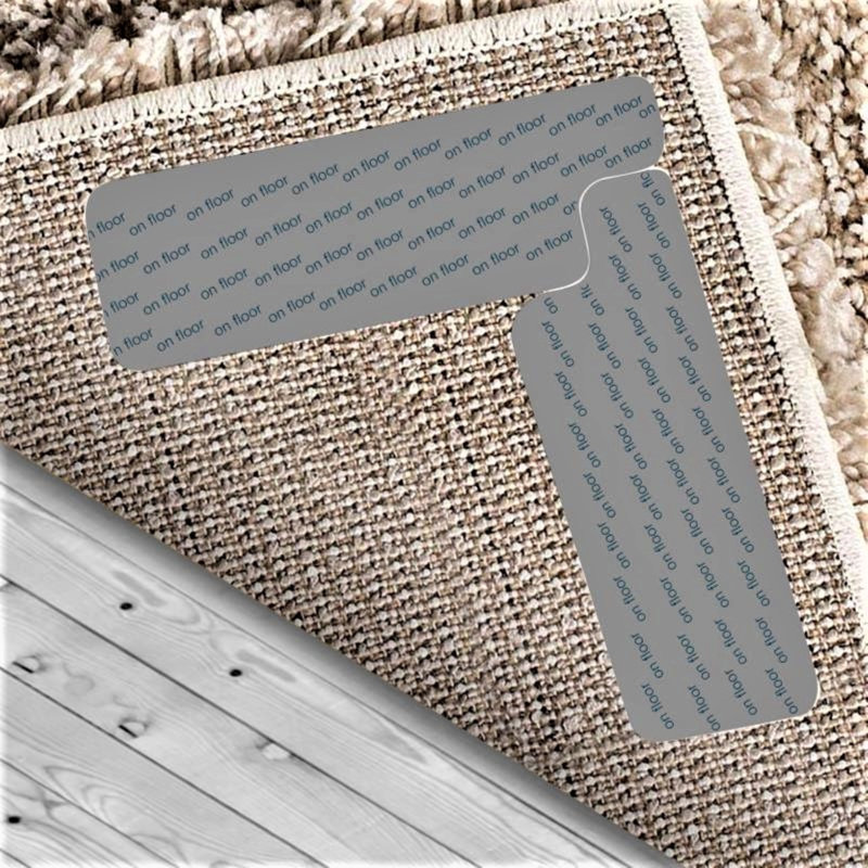 Sous-tapis épais antidérapant à double surface 0,24 po Avgolora (ensemble de 8) gris