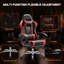 Chaise de bureau de jeu vidéo - ordinateur ergonomique avec repose-pieds et soutien lombaire confortable, fauteuil inclinable en cuir PU avec appui-tête, accoudoir fixe, hauteur réglable avec pivotement sur 360 °, pour adultes-1167462176