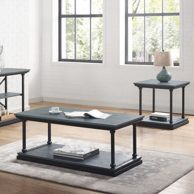 Ensemble de tables basses en acier bleu 47,25 po Kiven
