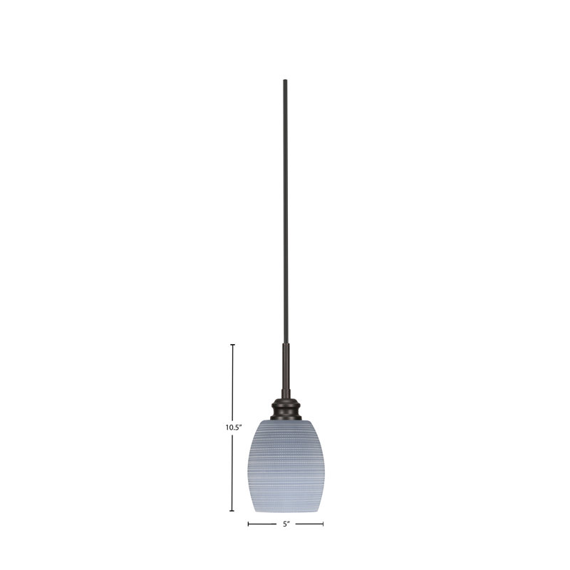 Edge Cord Mini Pendant With 5" Gray Matrix Glass, Espresso