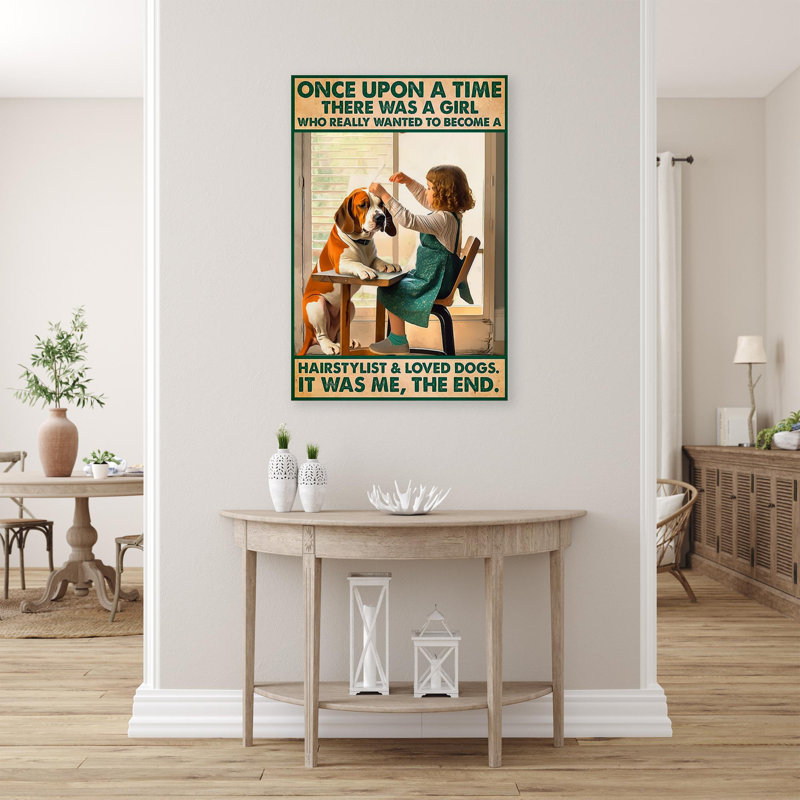 «Honorina To devenir une coiffeuse et des chiens aimés», reproduction d'art graphique sur toile tendue, L 24 po x H 36 po