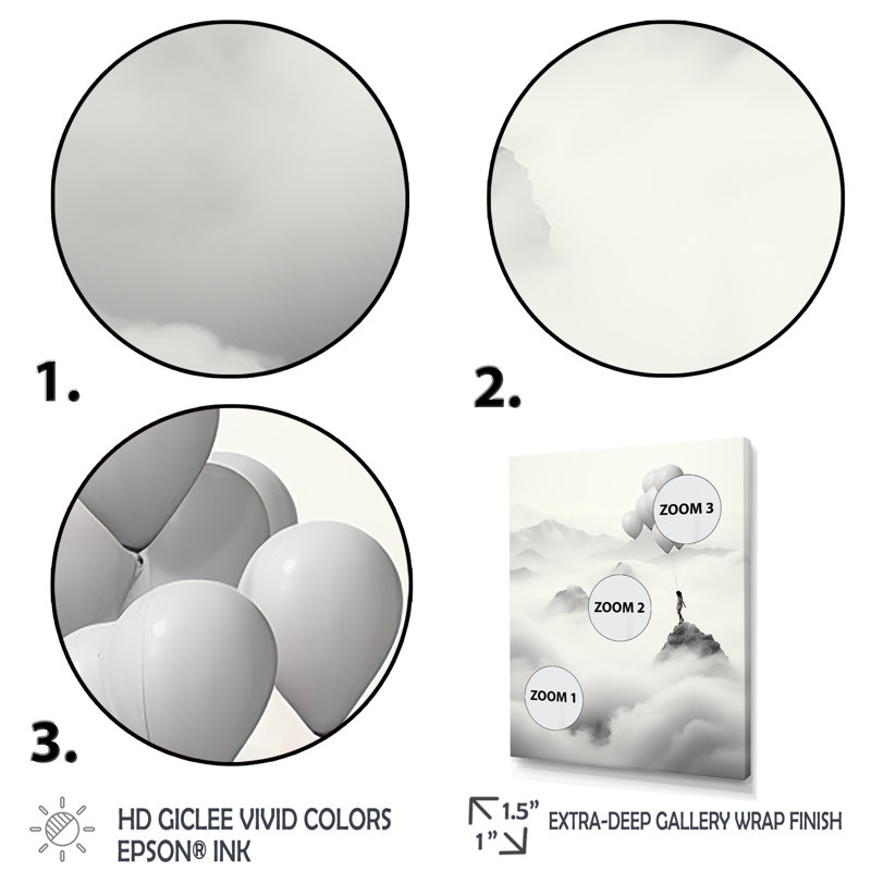 «Gray Sky Is The Limit Motivational Landscape I - Motivation», art mural, Cadre simple noir, H 32 po x l 24 po x P 1 po