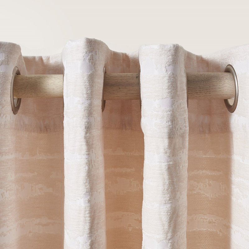 Antoni Room Darkening Curtain Single Panel, 52" W x 84" L, Ivory