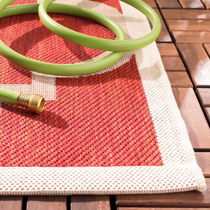 Herefordshire Performance Geometric Indoor/Outdoor Area Rug, Round 4'