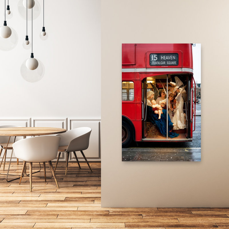 Art mural abstrait contemporain contemporain «Heavenly London Nativité», H 48 po x l 32 po