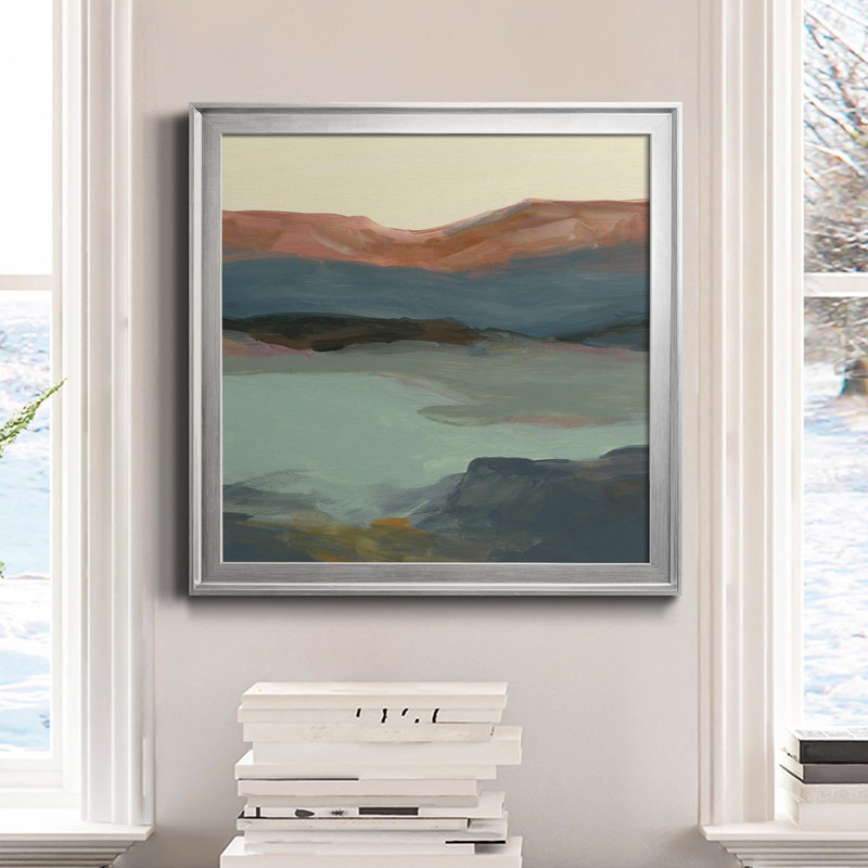 "Rolling Bluff", art textuel sur toile, Toile argentée, H 17,5 po x l 17,5 po x P 1,5 po