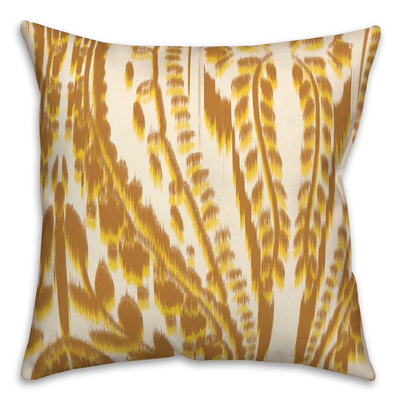 Floral Outdoor Reversible Throw Pillow, Yellow