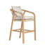 Tabouret d'extérieur Delfina en eucalyptus naturel avec coussin crème