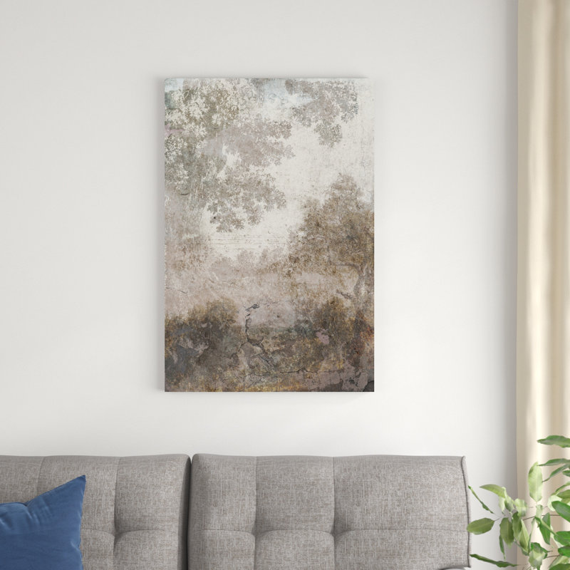Fresco Collage II par Victoria Barnes - peinture sur toile tendue, H 36 po x l 24 po