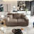 Plush Corduroy 3-Seat Sofa with Soft Pillows and 1 Ottoman-1810310981