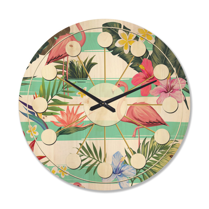 Horloge murale en bois tropical, Grand
