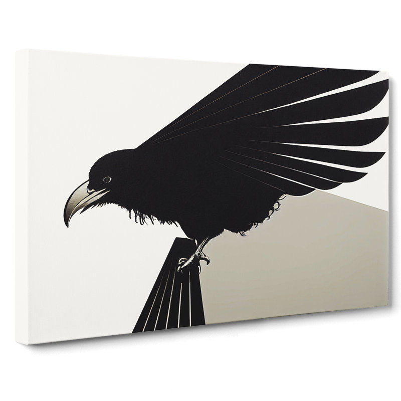Handsome Raven Bird - Wrapped Canvas, 50cm H x 76cm W x 3cm D
