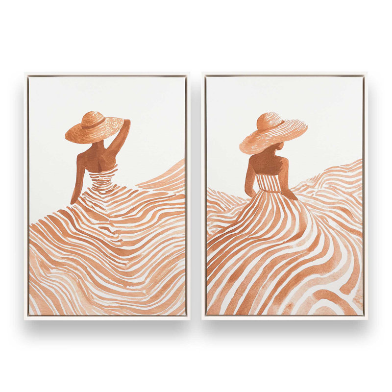 Desert Muse, ensemble de 2 impressions, 48 po x 32 po, Cadre flottant blanc opaque