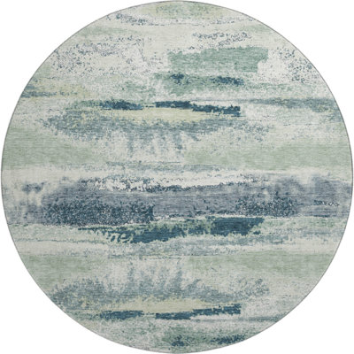 Premium Machine Washable Prisco Mint Rug
