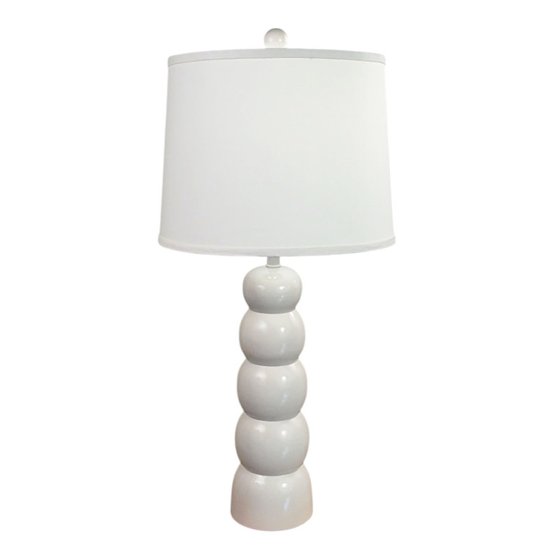 High Gloss Ivory 5 Ball Table Lamp