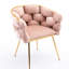 Chaise d'appoint moderne en velours rose - forme unique, lignes lisses, douceur au toucher pour l'intérieur-120914197-120914198