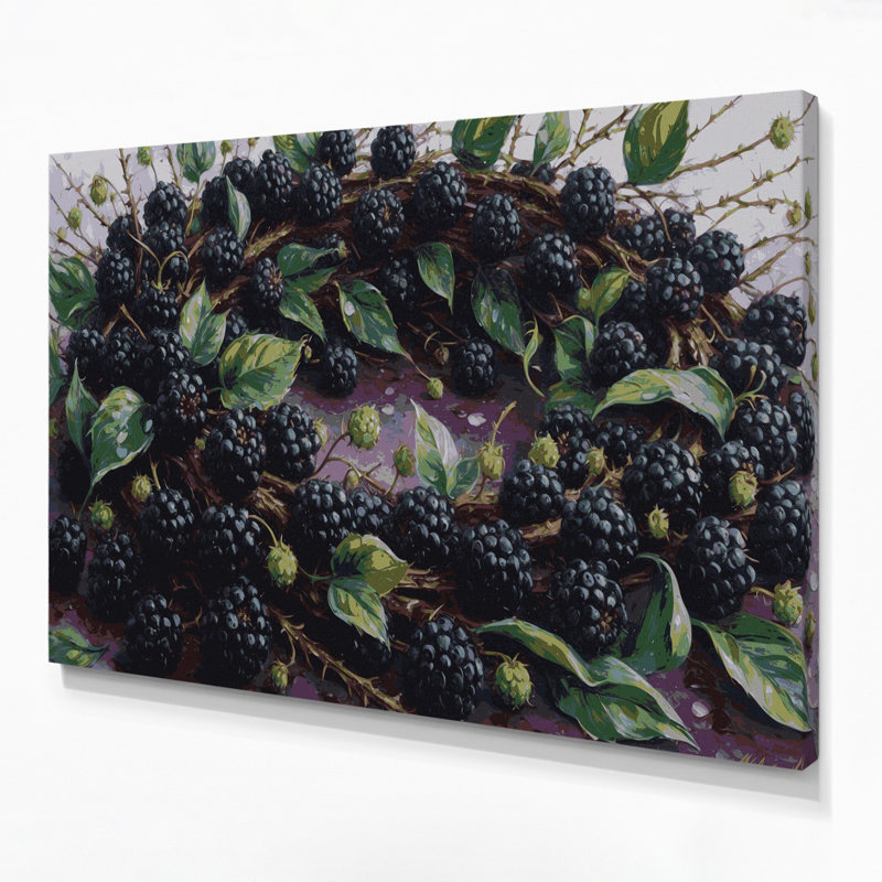 Art sur toile, fruit et framboise, H 11 po x l 14 po