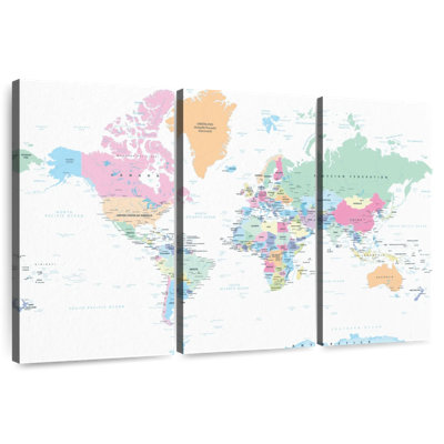 Keiri Labeled Pastel World Map